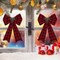 2 Pieces Christmas Red Bows Christmas Wreath Bows Xmas Buffalo Plaid Bows with Pine Cones Ornaments for Christmas Tree Indoor Outdoor Decorations (Black, Red, Green)